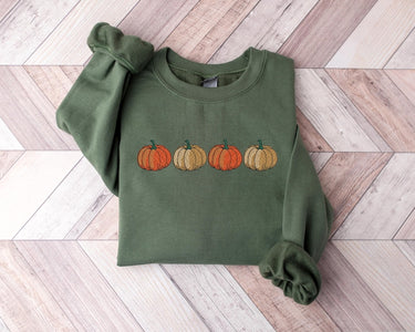 Embroidered Pumpkin Sweatshirt, Embroidered Fall Sweatshirt,Halloween Sweatshirt, Halloween Embroidered Sweatshirt, Spooky Season Sweatshirt